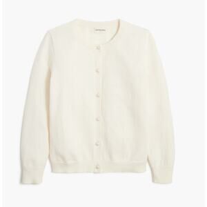 Crewcuts By J.Crew Pearl Button Casey Cardigan Girls XL Cream Crew Neck Sweater